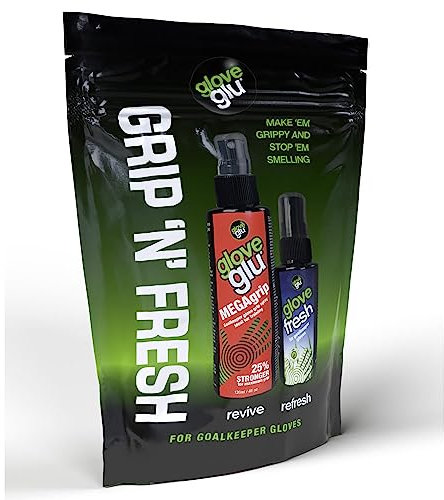 gloveglu Mega 'N' Fresh Bundle. Contains gloveglu MEGAgrip Goalkeeper Grip Spray + Glove Fresh Spray