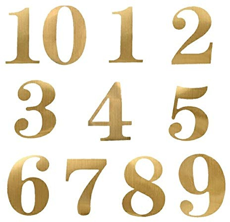 Sourcemall - Hochzeits-Zahlen-Aufkleber, Dekorationszubehör für Tisch und Karten, selbstklebend, Gold, 1-20