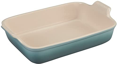 Le Creuset Plat rectangulaire en grès Heritage de 4 pintes (30,5 x 22,9 cm), sel de mer