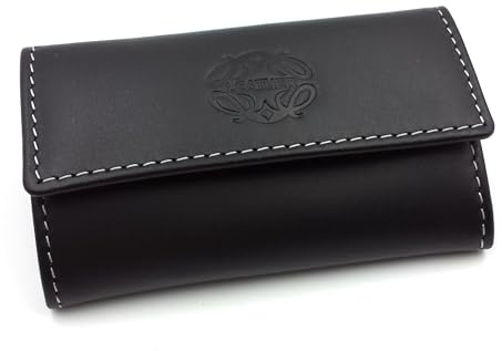 franartPiel - Portallaves de cuero, estuche organizador de 6 llaves refuerzo interior piel hecho en Piel Ubrique - Alta Calidad (Negro)