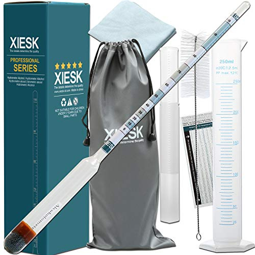 XIESK Professionell Alkoholmeter Hydrometer 0-100 VOL%