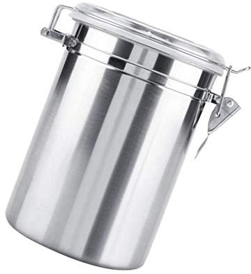 VICMAT Kaffeedose Luftdicht, Edelstahl, Kaffeebehälter mit Großer Kapazität, für Kaffeebohnen, Tee oder Zucker, 10 x 10 x 17 cm