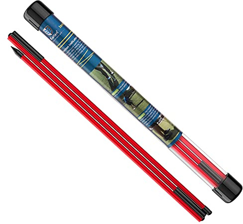 MoKo Palos Alineación Golf Plegables, 2 Unidades, 122 cm, Rojos