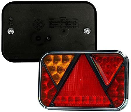 DOJA Barcelona | Fanali Posteriori Rimorchio LED 12v | Fanale Rettangolare 6 Funzioni | Posizione, Freno, Indicatore, Luce Targa, Fendinebbia/Retromarcia