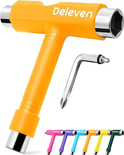 Deleven All-in-One Multifunktions-Leichtgewichtiges Tragbares Skate Tool mit 2-in-1 Inbusschlüssel & Phillips-Schraubendreher - Justiere Rollschuhe, Longboards, Skateboards, Quads, Achsen & Kingpin