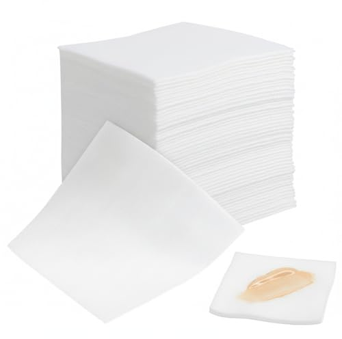 SOIMISS 100 Pcs Large Square Cotton Pads Makeup Remover, 20x20cm Soft Non-Woven Facial Cleansing Wipes, Lint Free Cosmetic Pads for Face, Eye & Nail Polish, Cotton Wool Alternative for Sensitive Skin