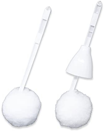 Toilet Brush| Small Mop| Bathroom Hair Remover Pack of 2 Includes 2 Brushes–Picks up Hair in Bathroom counters tubs Disposable Toilet Cleaner Brush Short Handle for Cleaning Bathtub Hair Removal