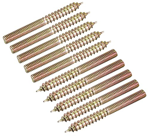 uxcell M5x50mm Hanger Bolts, 12pcs Double Ended Thread Dowel Screws for Wood Furniture Connecting