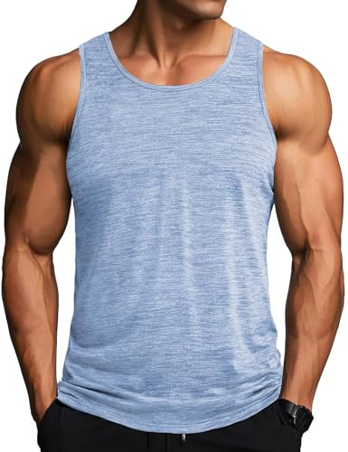 MAGCOMSEN Herren Tank Tops Leicht Achselshirt Ärmellos Quick Dry Sport T-Shirt Laufen Fitness Tankshirts Sommer Outdoor Funktionsshirt