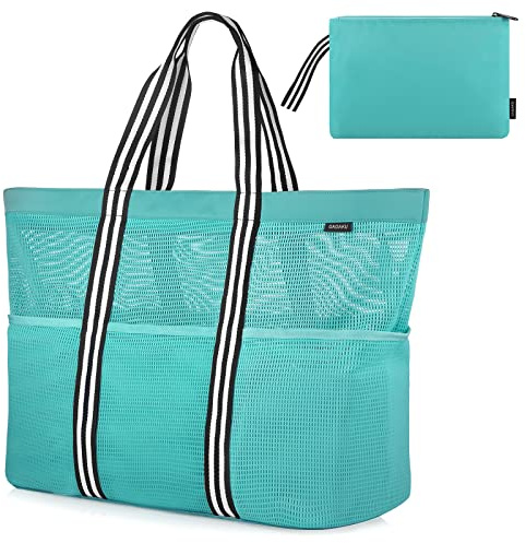 GAGAKU XXL Bolsa Extra Grande de Malla de Playa, Bolsos Totes para Mujer Bolsa de almacenamiento para Playa y Bañarse y Natación