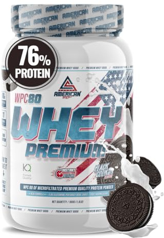 AS American Suplement | Premium Whey Protein | Proteína de Suero de Leche | Aumentar Masa Muscular | Alta Concentración de Proteína WPC80 Pura | Kyowa Quality® (900 gr, Oreo/Black Cookies)
