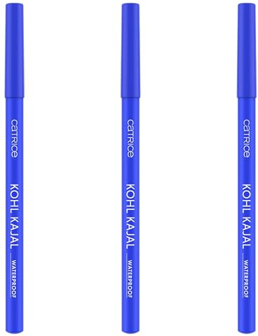 Catrice Kohl Kajal Waterproof, Kajalstift, Nr. 150, Blau, definierend, glänzend, schimmernd, vegan, wasserfest, ohne Mikroplastikpartikel, Nanopartikel frei, 3er Pack (3x0.78g)