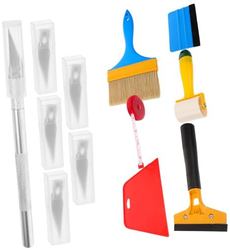 Veemoon 12pezzi Kit Di Strumenti Per Applicazione Wallpaper Include Raschietto Spatola e Per Lisciare Utensili Per Installazione e Rimozione Parati e Pellicole Adesive Materiali Resistenti