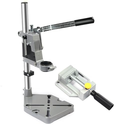 Drill Press Stand Electric Drill Stand Set Aluminum Alloy Adjustable Drill Workbench Universal Desktop Drill Bit Seat for Auxiliary Drilling Suitable for Electric Drills with 38-43mm