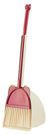 Luwecf Petit Ensemble d'aide au ménage, Mini Balai et Pelle à poussière pour Enfants, Rouge