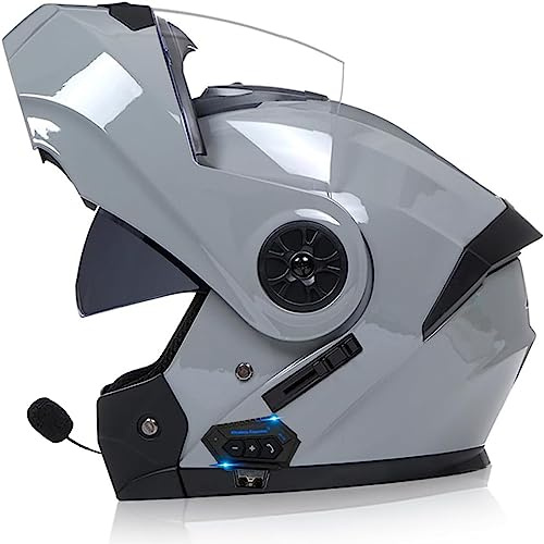 ZHTBATE Casco Integrato Apribile con Interfono Casco Moto Modulare Bluetooth Caschi Modulari per Uomo Donna con Doppia Visiera Casco Integrale Casco Crash Omologati ECE