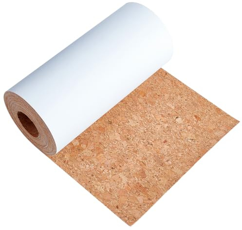 BENECREAT Rouleau de Liège Adhésif de 5 m, Feuilles de Papier en Liège Naturel Flexibles de 150 mm pour Étagères/Tiroirs/Cuisine/Décoration Murale/Sous-Verre Fait Maison, Épaisseur de 0.5mm