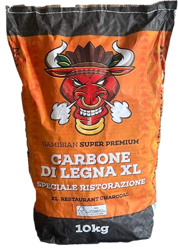 TORO - Carbone NAMIBIAN SUPER PREMIUM XL per Barbecue, Composto da Legni Molto Densi, Indicato per Temperature Medio Alte e Cotture Lunghe, Aroma Dolce ed Avvolgente, Pezzatura Grande, 10 kg