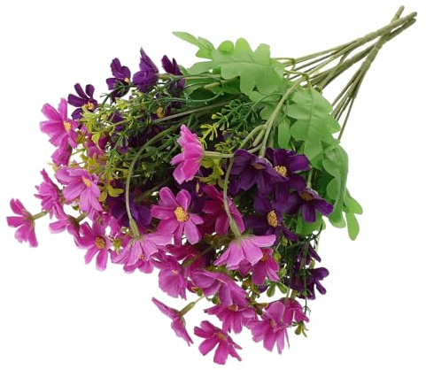 Alipis 3 Pcs Maman en Plastique 28 Têtes Bouquet de Marguerites Décoration Maison Mariage