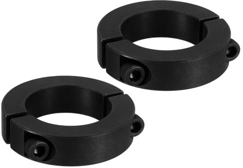 PATIKIL Geteilte Stellringe 38mm Langweilige 60mm OD 15mm Dicke, 2er Pack 45#Aluminiumlegierung Tiefenanschlagringe Klemm mit Gewindestift für die Maschinenbauindustrie, Schwarz