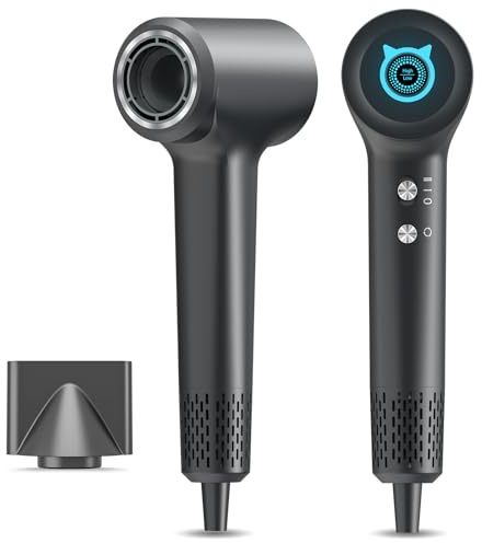 Seche Cheveux,200 Millions ionique Négatifs Seche Cheveux Professionnel,Moteur Haute Vitesse 110000 TR/Min pour un Séchage Rapide, 57 dB à Faible Bruit pour Famille Voyage