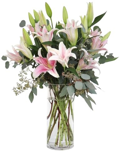 DECOALIVE - Ramo de Liliums Natural con Flores Resistentes y Duraderas - Lilium o Lirios