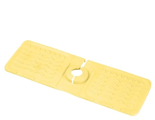 Protector contra salpicaduras de grifo, tapete escurridor para fregadero, mango de silicona para grifo, bandeja para recoger goteo, área de fregadero de cocina, con agujero redondo, para encimera de