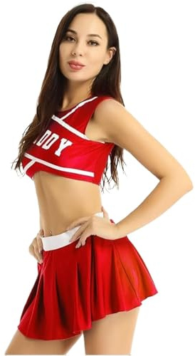 Cheerleader Costume For Women | Sexy Cheerleading Outfit Fashionable Cheer Outfit | Comfortable Women Cheerleader Uniform For Christmas, Halloween, Mother's Day, Valentine's Day