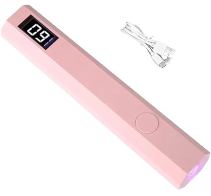 Luz ultravioleta para uñas de gel - lámpara de uñas mano sostenida | Luz de secadora de uñas pequeña portátil para esmalte de gel | Lámpara de esmalte de uñas | Lámpara de gel LED LED recargable de UV