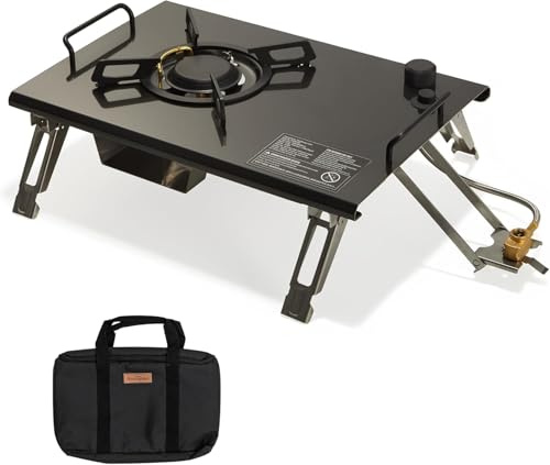 Naturehike Fornello a gas pieghevole da campeggio, portatile, con borsa per il trasporto, compatibile con tavolo IGT per esterni, auto, campeggio, cucina