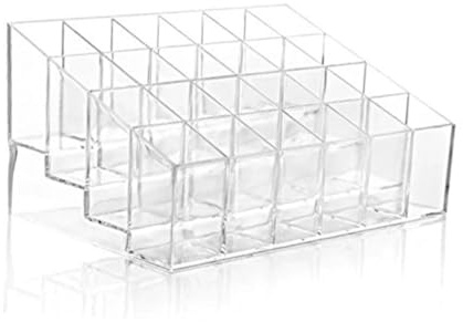 Homoyoyo Caja de Almacenamiento de Cosméticos Transparente de Acrílico Organizador de Joyas División Soporte para Lápiz Labial Estante para Cosméticos Caja para Guardar Joyas Organizador