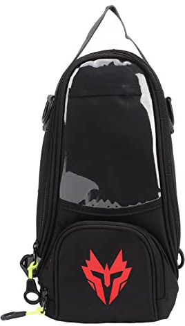 LUCKDANO Magnetischer Motorrad-Tankrucksack, Motorrad-Kraftstofftankrucksack, Universelles Oxford-Gewebe, 4,5 L Fassungsvermögen, mit Transparenter Handyhülle und Regenschutz (Rot)