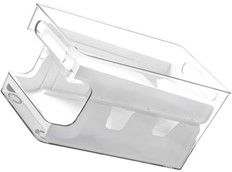 HEALEEP Huevera Apilable de Doble Capa Transparente para Refrigerador, Organizador de Huevos Función Deslizante, Porta Huevos para Nevera, Almacenamiento Práctico y Reutilizable, Adecuado