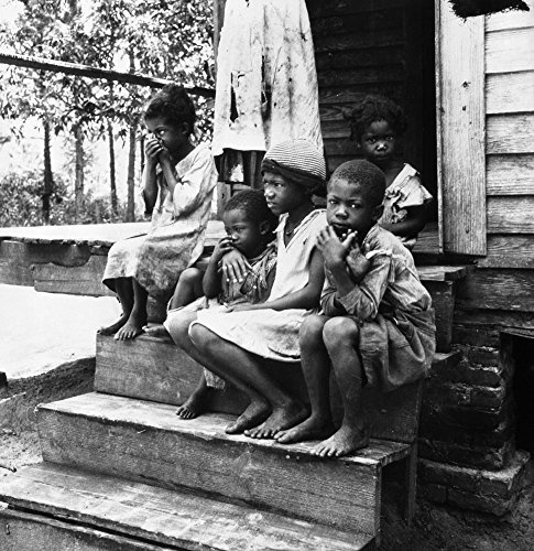 Rural Children 1936 Nimpoverished African American Children Of A Turpentine Worker Seated On The Steps Of A Porch Near Cordele Alabama Photograph By Dorothea Lange July 1936 Poster Print by (18 x 24)