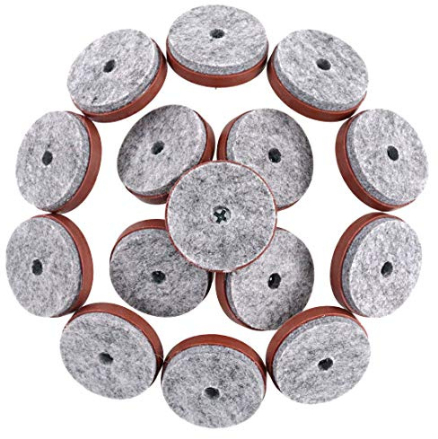 Swpeet - Almohadillas deslizantes para muebles, almohadilla deslizante de fieltro atornillable para patas de madera de silla, mesa o sofá