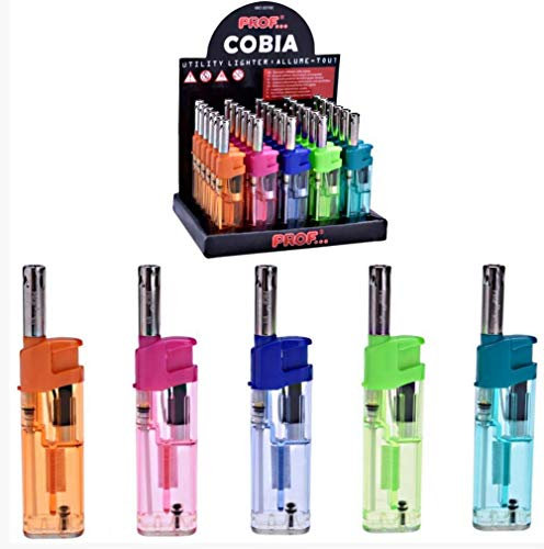 Lot de 5 Briquets (ou Allume gaz) avec embout métal rechargeable hyper pratique : cuisinière, barbecue, bougies.