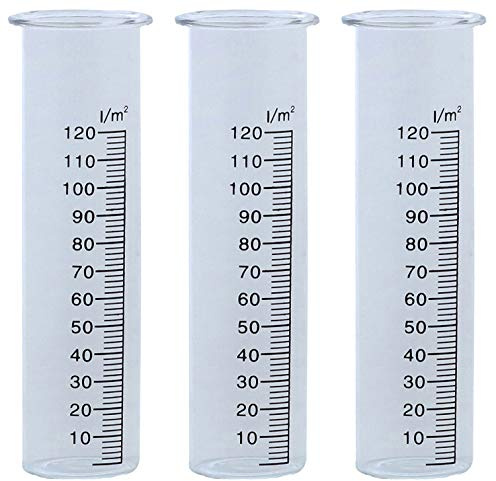 Novaliv 3 x Ersatzglas Niederschlagsmesser I Glas Wassermenge Wetterstation I große Skala Regenmengenmesser Wetterfest