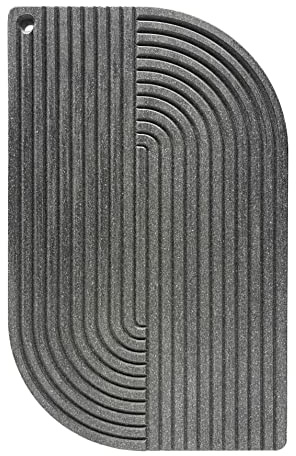 WYE Schneidebrett Groß Lines Schiefer Schwarz (Anthrazit) Premium Küchenbrett massiv Holz Werkstoff spülmaschinenfest multifunktional ca. 40x30cm