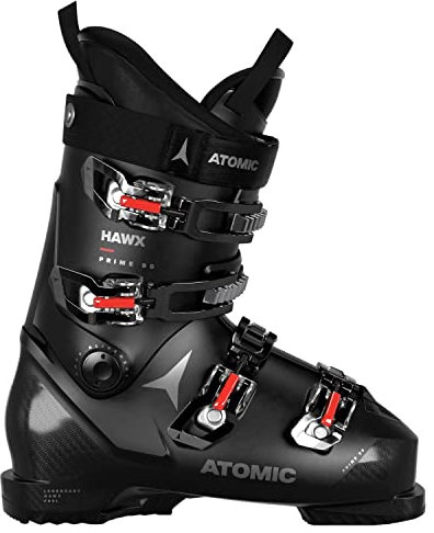 ATOMIC HAWX Prime 90, Scarponi da Sci unisex-adulto, nero rosso argento, 32/32.5