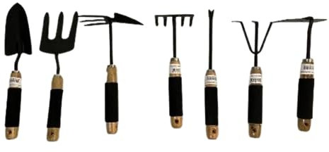 Synx Tools - Kit d'outils de jardinage 7 pièces - Pelle à main - Mini houe avec griffes - Jardinier en ratisserie - Outils à main - Potager fournitures