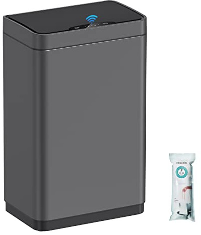 Mbillion Sensor Bin Touchless Kitchen Bin 50L Automatic Motion Sensor Trash Can Stainless Steel Smart Trash Bins with Lid Rectangular Touchless Garbage Bin for Kitchen Bedroom Home Office Gary