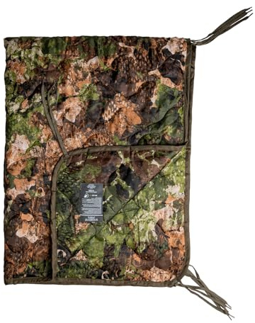 Mil-Tec Poncho Liner Steppdecke • Leichte Outdoor Decke mit Befestigungsbändern & Packsack • Vielseitige Isolierdecke für Trekking, Bushcraft & Survival • Campingdecke, Reisedecke, Picknickdecke