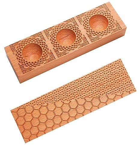 Miczhuoguang Ravioli Maker Press Mold Gnocchi Pasta Board, Wooden Stamp Pelmeni Mold Handmade Fresh Pierogi Press Ravioli Pasta Maker, 3 in 1 Combination Potsticker Meat Pie Dumpling Maker Board