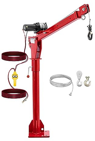 Steinberg Systems SBS-PTC-500 Grúa de carga con cabrestante de 12 V 800 kg 360° grúa pick-up con cabrestante eléctrico grúa cabrestante