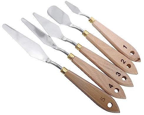 Lurrose 1satz Ölmalerei Spachtelset Teiliges Mit Holzgriffen Hochwertiges Edelstahlwerkzeug Für Künstler Für Ölmalerei Langlebig Und Rostfrei