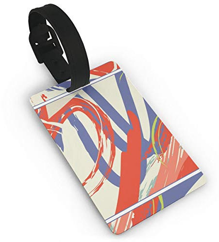 Abstrakte, bunte, asymmetrische Kunst für Seidenschals, Schals, personalisierbar, PU-Leder, Gepäckanhänger, Koffer-Etiketten, Tasche, Reisezubehör