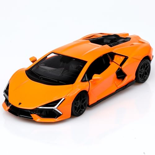 TOKAXI Lamborghini Revuelto in scala 1/36, modellini di auto pressofuse, veicoli a trazione posteriore, auto giocattolo Lamborghini, regali per ragazzi e ragazze, arancione