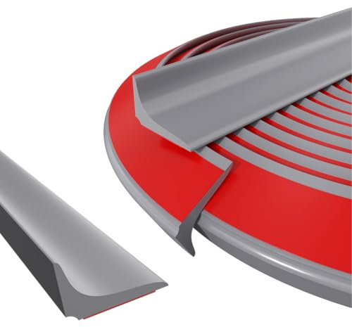 Silicone Shower Tray Sealing Strip, Wet Room Floor Barrier, Caulk Strip, Bathroom Floor Seal, Water Stopper for Bathtub, Countertop (Grey)