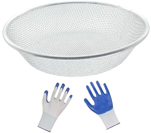 MagiDeal Tamis à Compost pour Sol de Jardinage, Pratique, Robuste avec Gants Tamis pour Sable, Roches, Terre, Compost pour Ferme et Maison, Trou 2mm