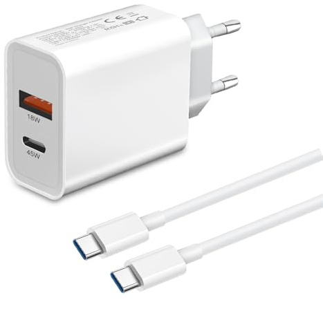 45W Cargador USB C y Cable para Samsung S25 Ultra S26 S24 FE A57 5G A56 A36 | Galaxy S26 Plus/S23 Ultra/S22 S21 S20/Z Fold 5 6 7/A26 A17 A55 A25 A35 A06 A54 A16 A34 USBC Enchufe Tipo C Rápido Carga Móvil